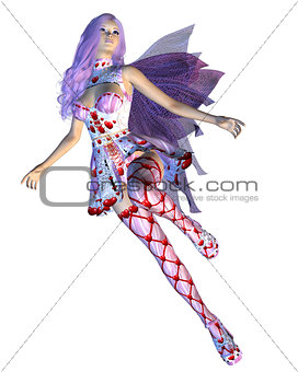Valentine fairy with violet hair