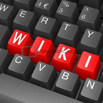 Black keyboard with wiki word