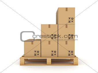 Carton box on a pallet.