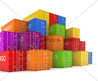 Colorful containers.