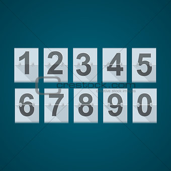 Set of numbers for mechanical scoreboard.