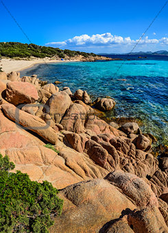 Ocean coastline scenic view in Costa Smeralda, Sardinia