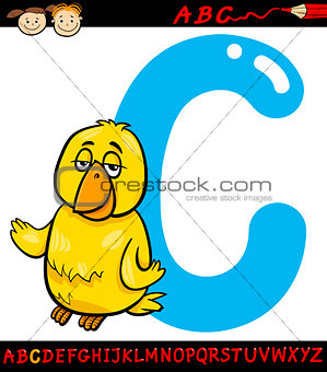 letter c for canary cartoon illustration