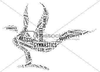 artistic gymnastics pictogram with black wordings