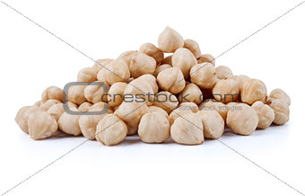Processed peanuts isolated on white background