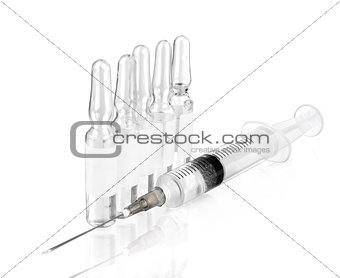 Medical vials for injection with a syringe, isolate