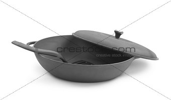 Frying pan. Isolated on white