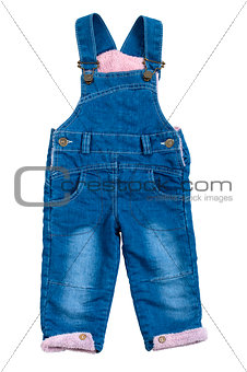 Baby overalls  isolated on white background