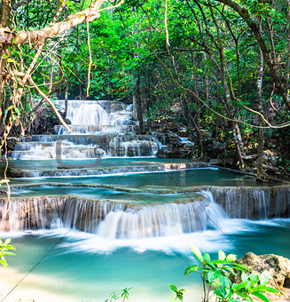 Huay Mae Khamin Waterfall, Kanchanaburi Province.