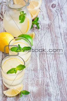 Mint lemonade background