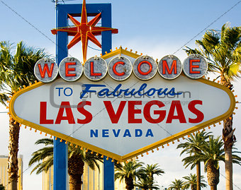 Welcome to Las Vegas Nevada Sign with Palm Trees