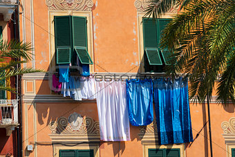Clothes hanging in Lerici - Liguria - Italy
