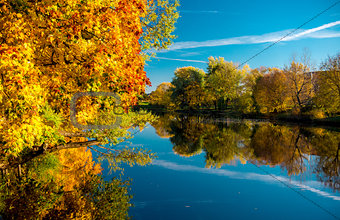  Picturesque autumn landscape. Riga, Latvia