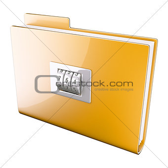Yellow folder closed on cipher