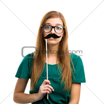 Girl with Mustache 