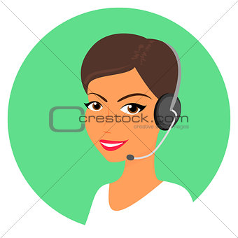 Female call centre operator with headset