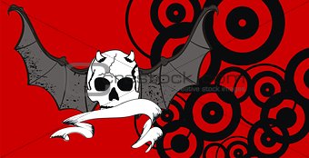 skull winged rocker style background