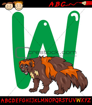 letter w for wolverine cartoon illustration