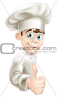 Chef cartoon giving thumbs up sign