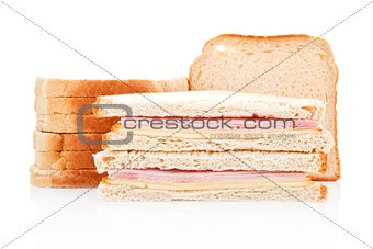 Toast with turkey and cheese. Junkfood.