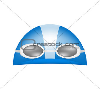 Swimming cap and goggles