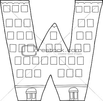 Outlined W Hotel Buidling