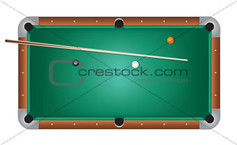 Realistic Billiards Pool Table Green Felt Illustration