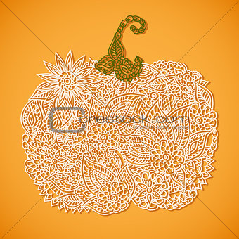 Stylized lacy doodle pumpkin