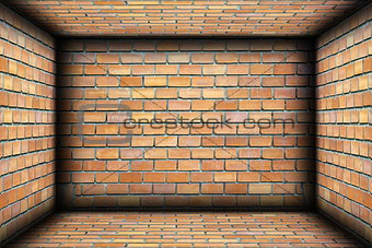 brick walls on interior architectural backdrop