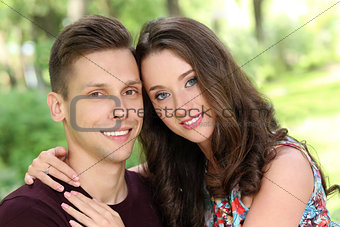 Beautiful couple in the park