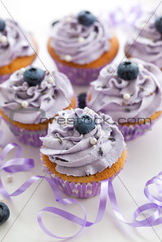 Blueberry and lavender cupcakes