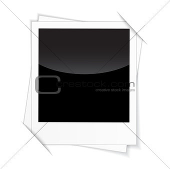 Retro photo frames isolated on white background.