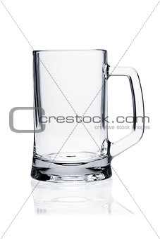 Cocktail glass set. Empty beer mug on white