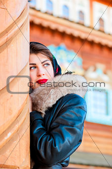 beautiful Russian woman looking away