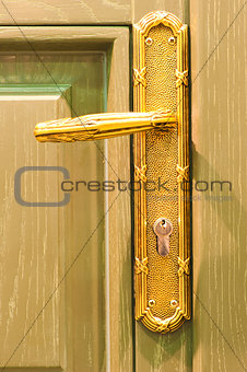 macro shot of a wooden door handles