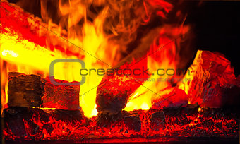 red-hot coals in the fire macro