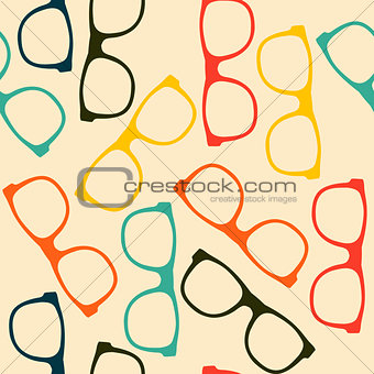 Seamless pattern with glasses in flat style.