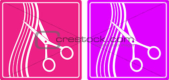 colorful set of hair salon sign