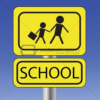 yellow school sign