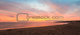 Panorama of beach at the crack of dawn