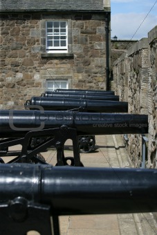 Row of cannons at Stirling Castle