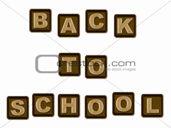 Back to School colorful text, isolated