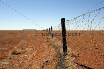 Australian outback Dingo fence