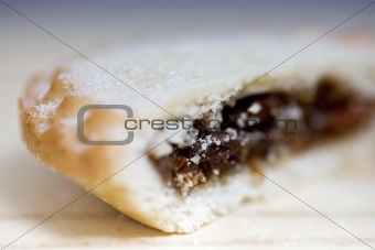 Side up and close view of fresh mince pie