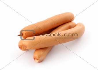 breakfast sausages on white