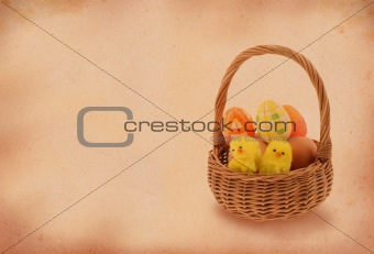 easter basket with retro copy space