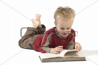 Boy reading a book 2