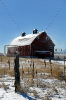 Blowing Snow and barn