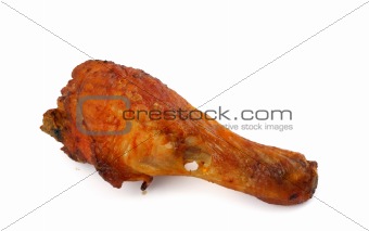 fried chicken leg on white background