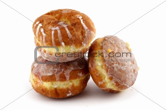 iced donuts on white 